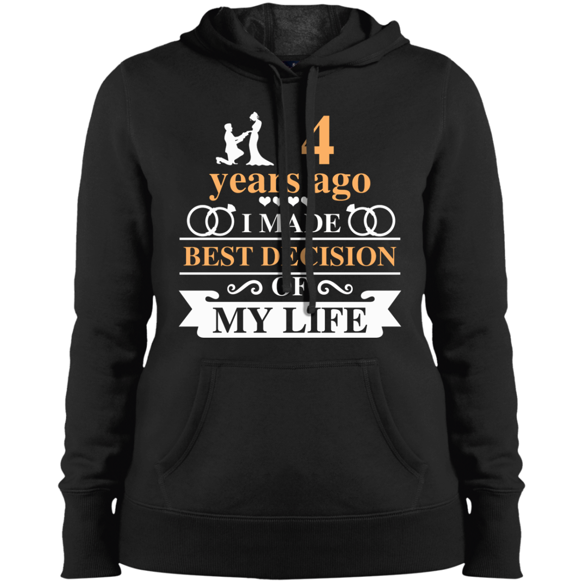 Order 4 Years Wedding Anniversary Shirt For Couple Husband Wife Hooded Sweat