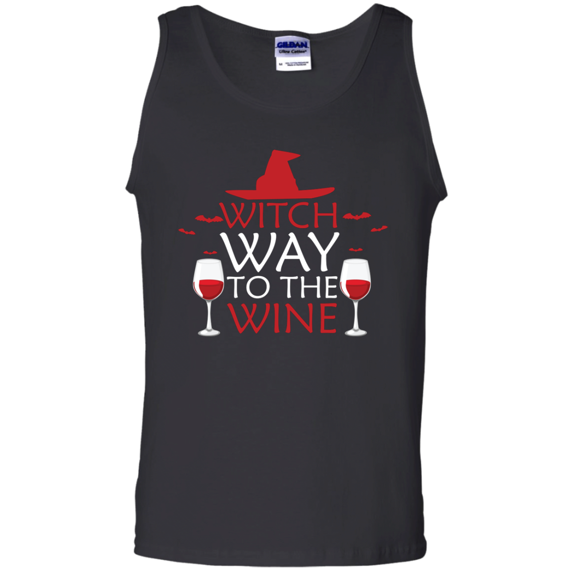 Find Witch Way To The Wine T Shirt Funny Halloween Costume Gift= Tank Top
