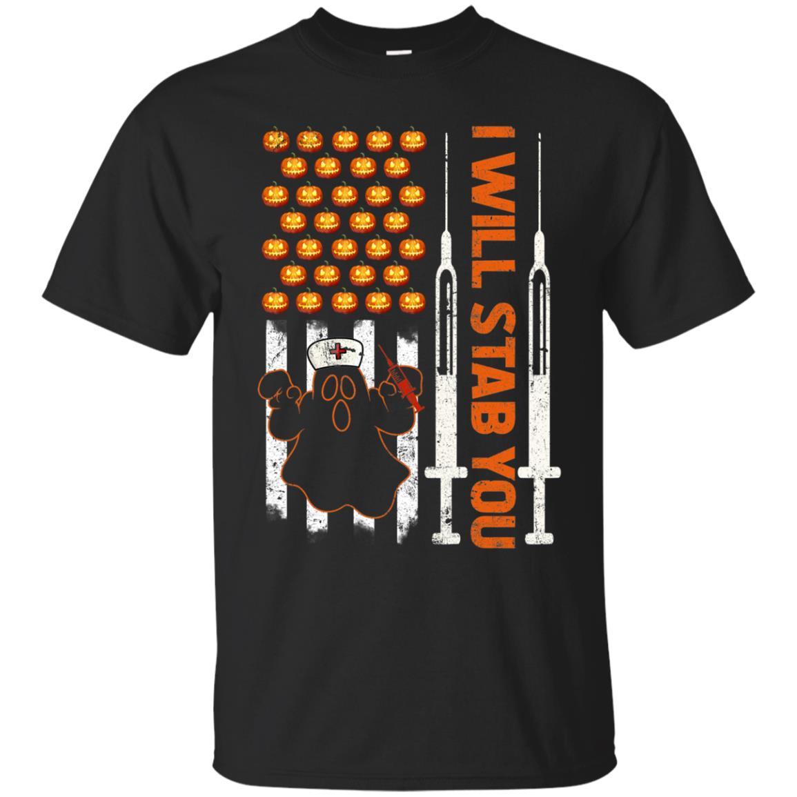 Find Nurse Ghost I Will Stab You Halloween Shirt