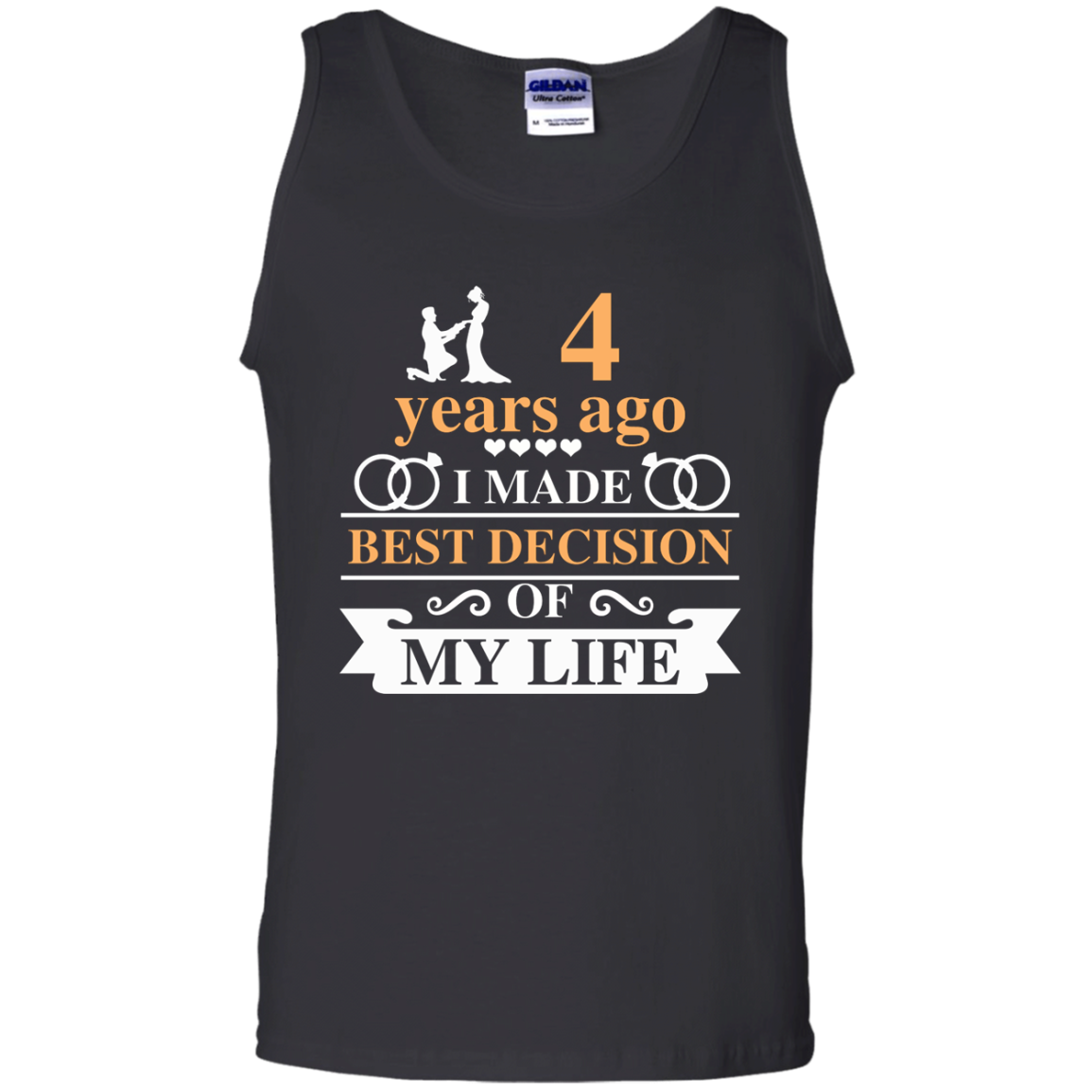 Find 4 Years Wedding Anniversary Shirt For Couple Husband Wife Tank Top