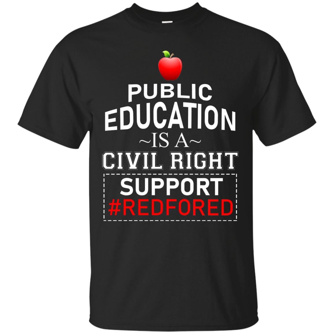 Get Here Tea Red For Ed T-shirt Washington Public Education Apple Ultra Cot