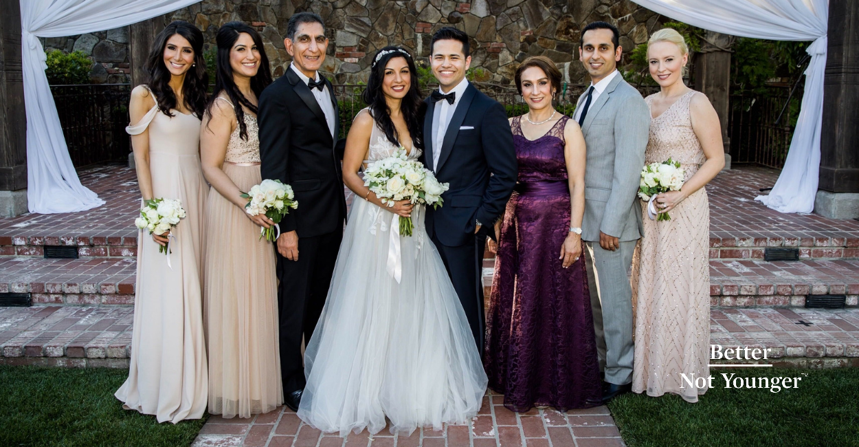 Fereshteh and her family at her daughter's wedding.