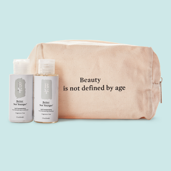 Better Not Younger's Purest Shine revitalizing Full Transparency shampoo & conditioner duo kit