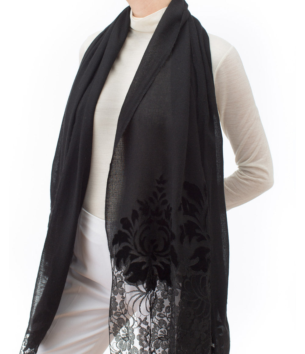 womens black shawl