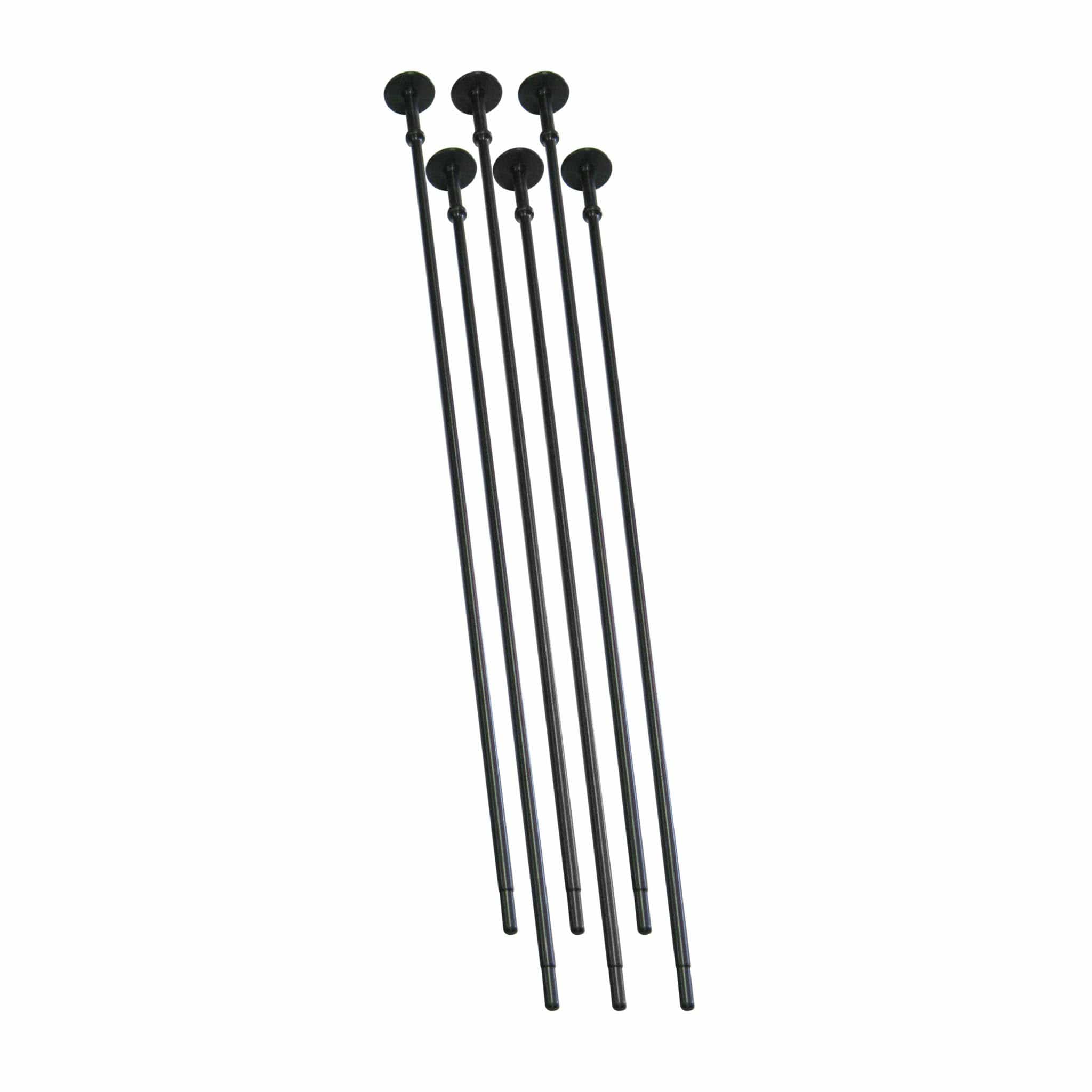 6 Black Flat Plastic Cocktail Stir Rods