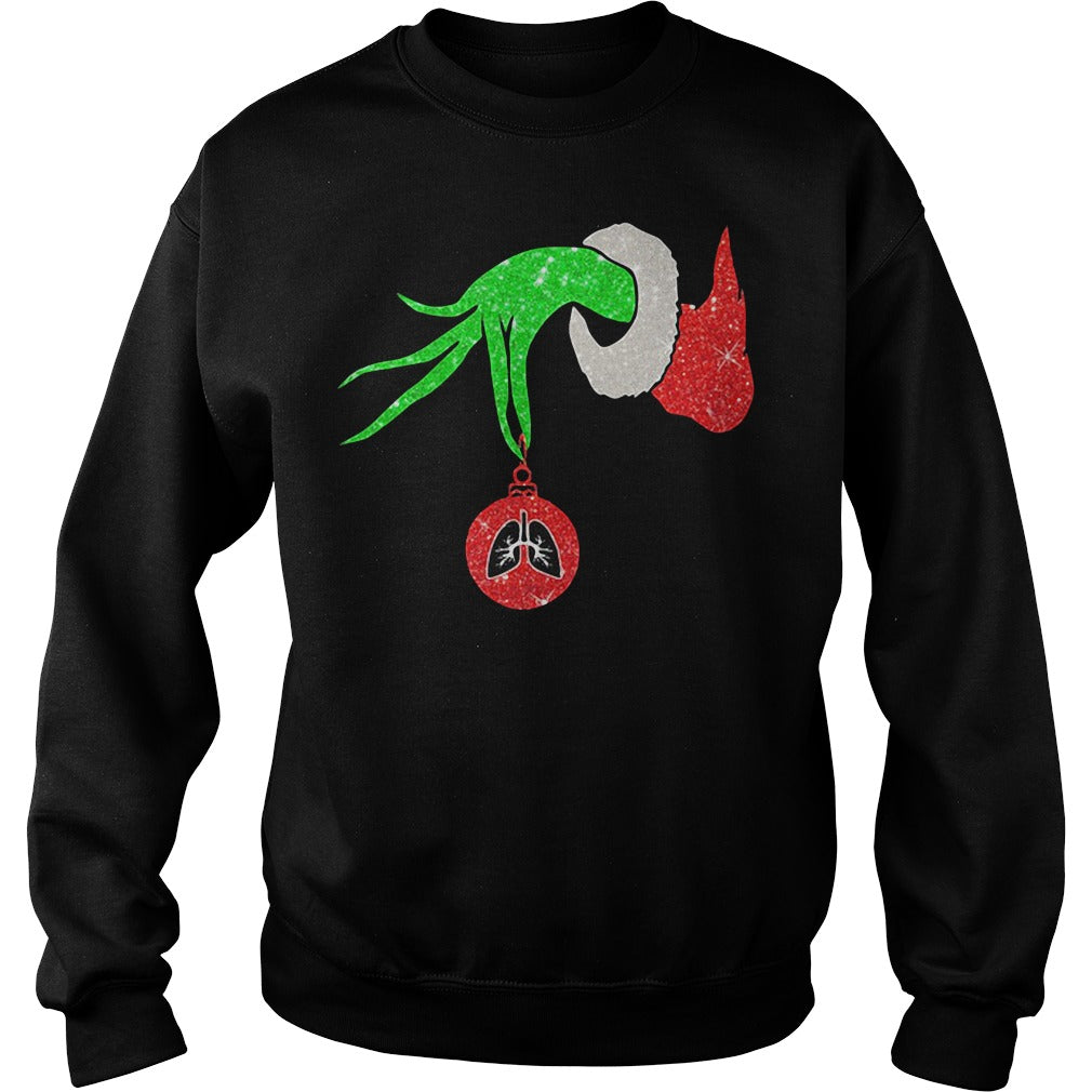 Christmas Grinch Hand Holding Lung Ornat Sweater Unisex - Poppy Store Shirts