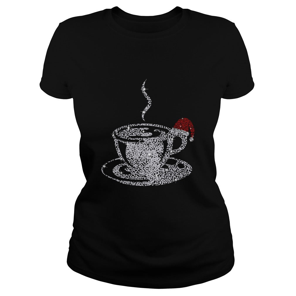 Coffee Cup Christmas Hat Light Classic Tee - Poppy Store Shirts