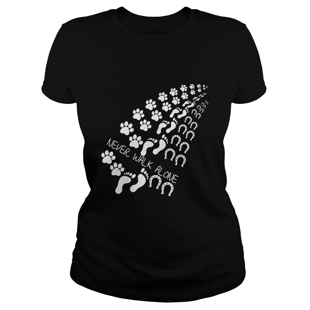 Dog â“ Human And Horse â“ Never Walk Alone Classic Tee - Poppy Store Shirts