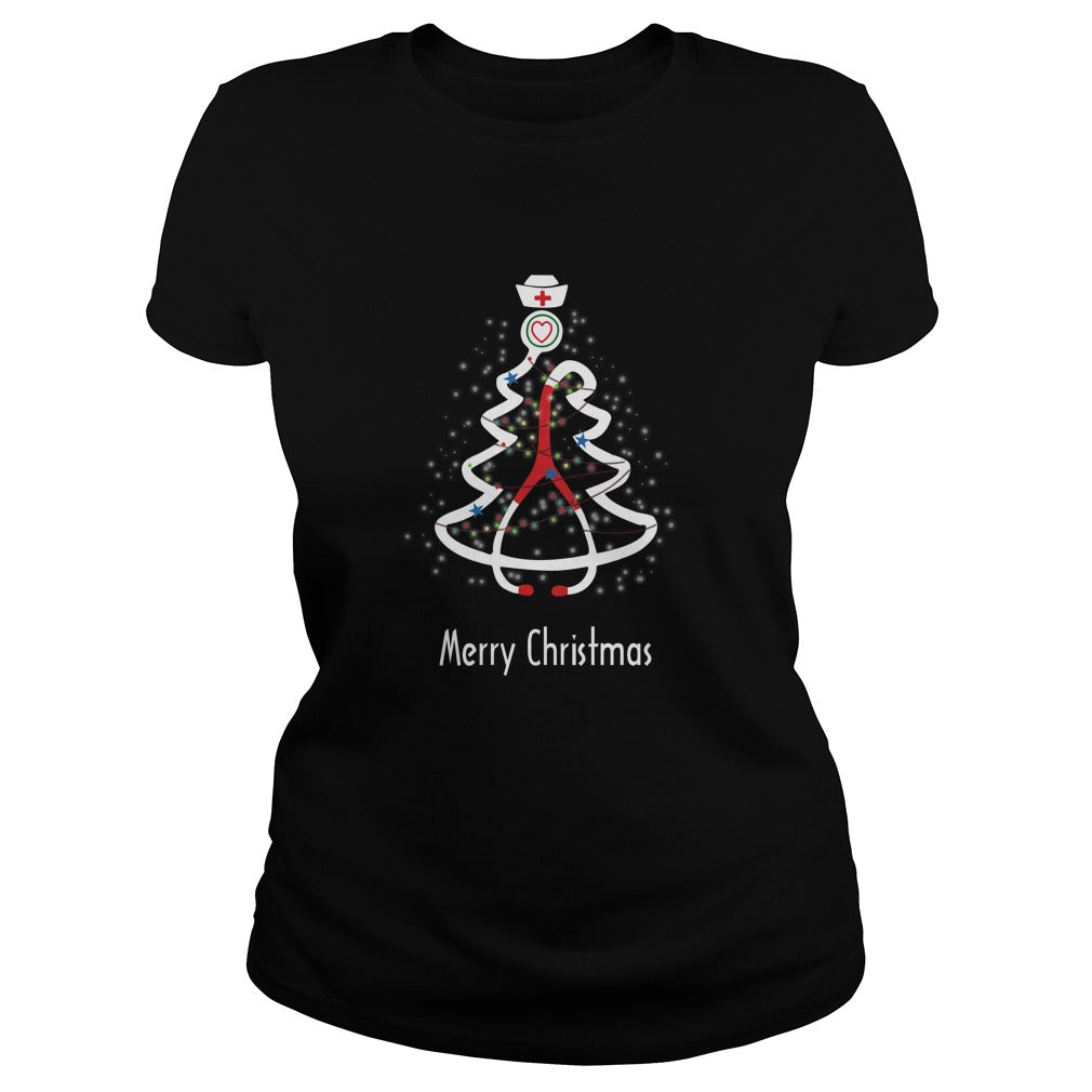 Nurse Christmas Tree Merry Christmas Classic Tee Poppy Store Shirts