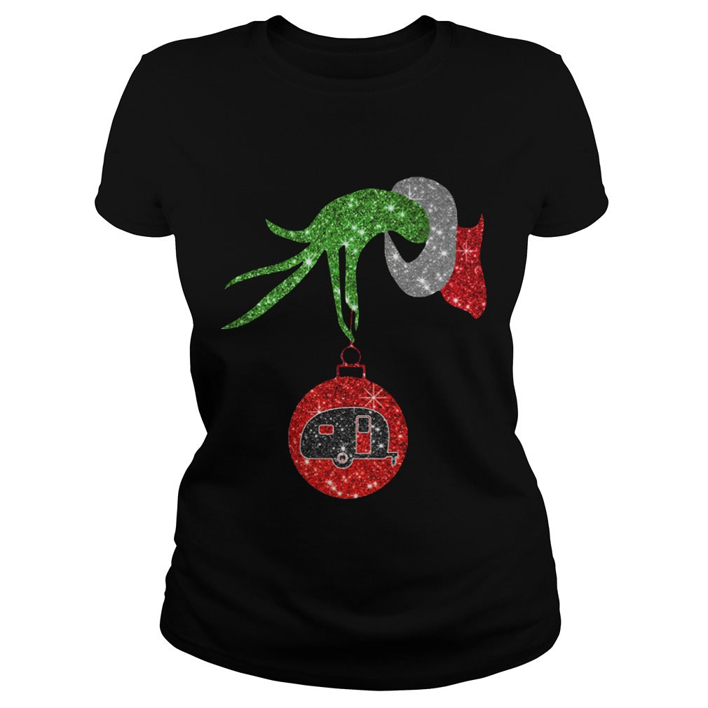 Christmas The Grinch Holds Camping Christmas Ball Classic Tee - Poppy Store Shirts