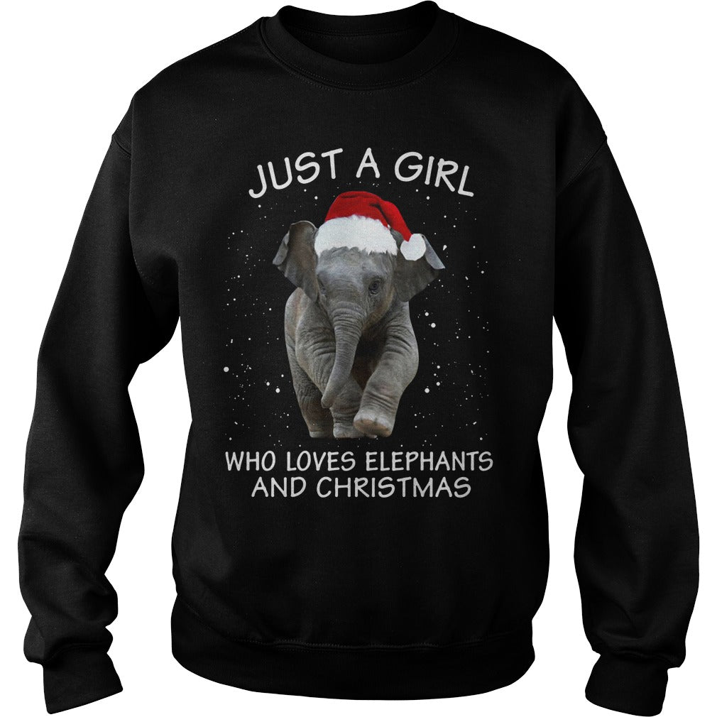 Elephants Just A Girl Who Loves Elephants And Christmas Sweater Unisex - Poppy Store