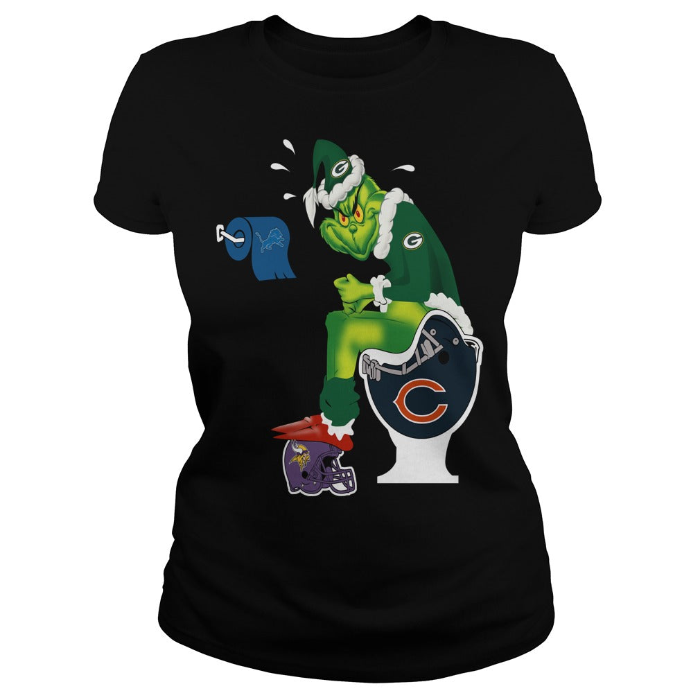 The Grinch Toilet Green Bay Packers Minnesota Vikings Chicago Bears Detroit Lions Classic Tee - Poppy Store Shirts