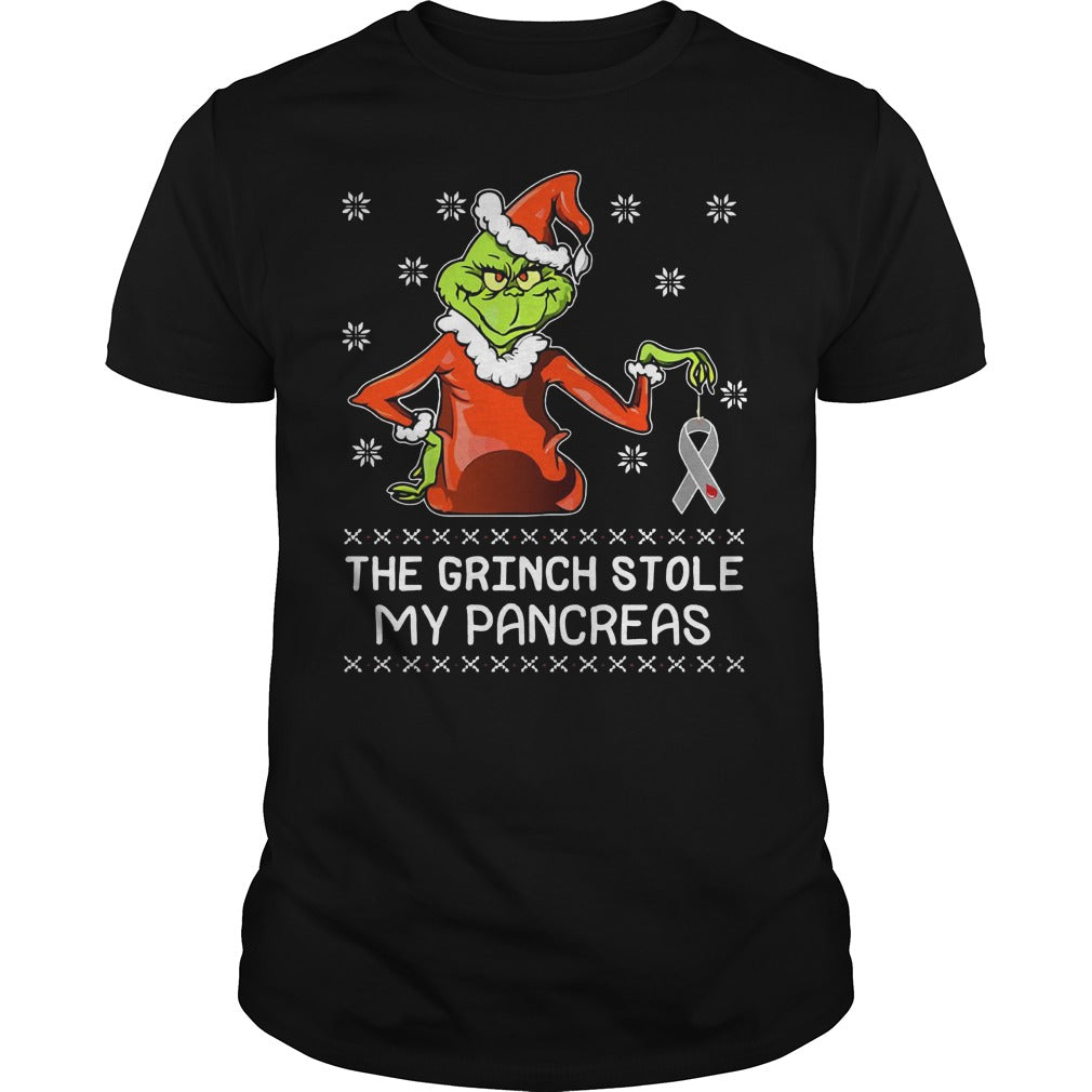 Awesome The Grinch Stole My Pancreas Breast Cancer Classic Guys Unisex Tee Poppy Store Shirts