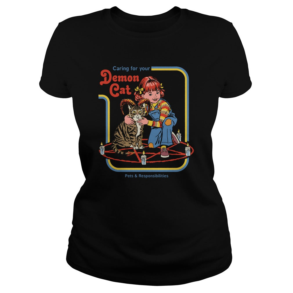 Caring For Your Demon Cat Classic Tee - Poppy Store Shirts