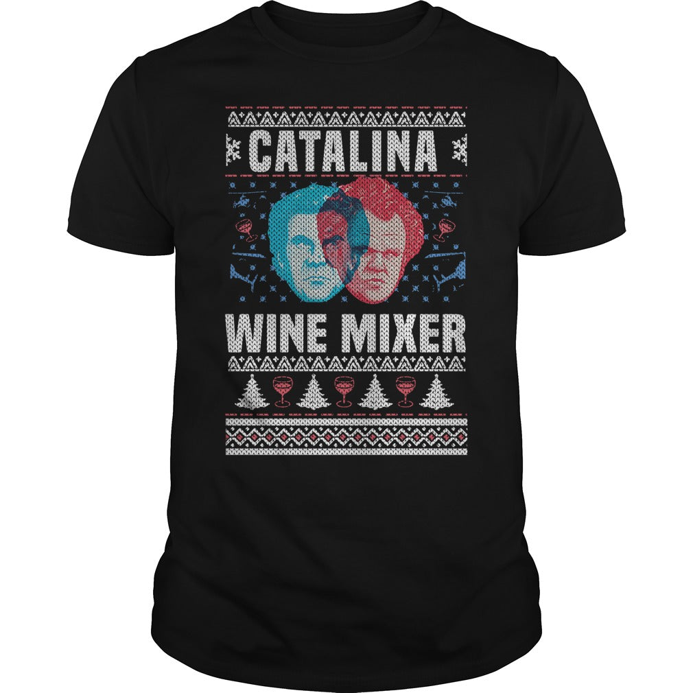 Catalina Wine Mixer Knitting Pattern 3d Ugly Christmas Sweater Unisex Tee - Poppy Store Shirts