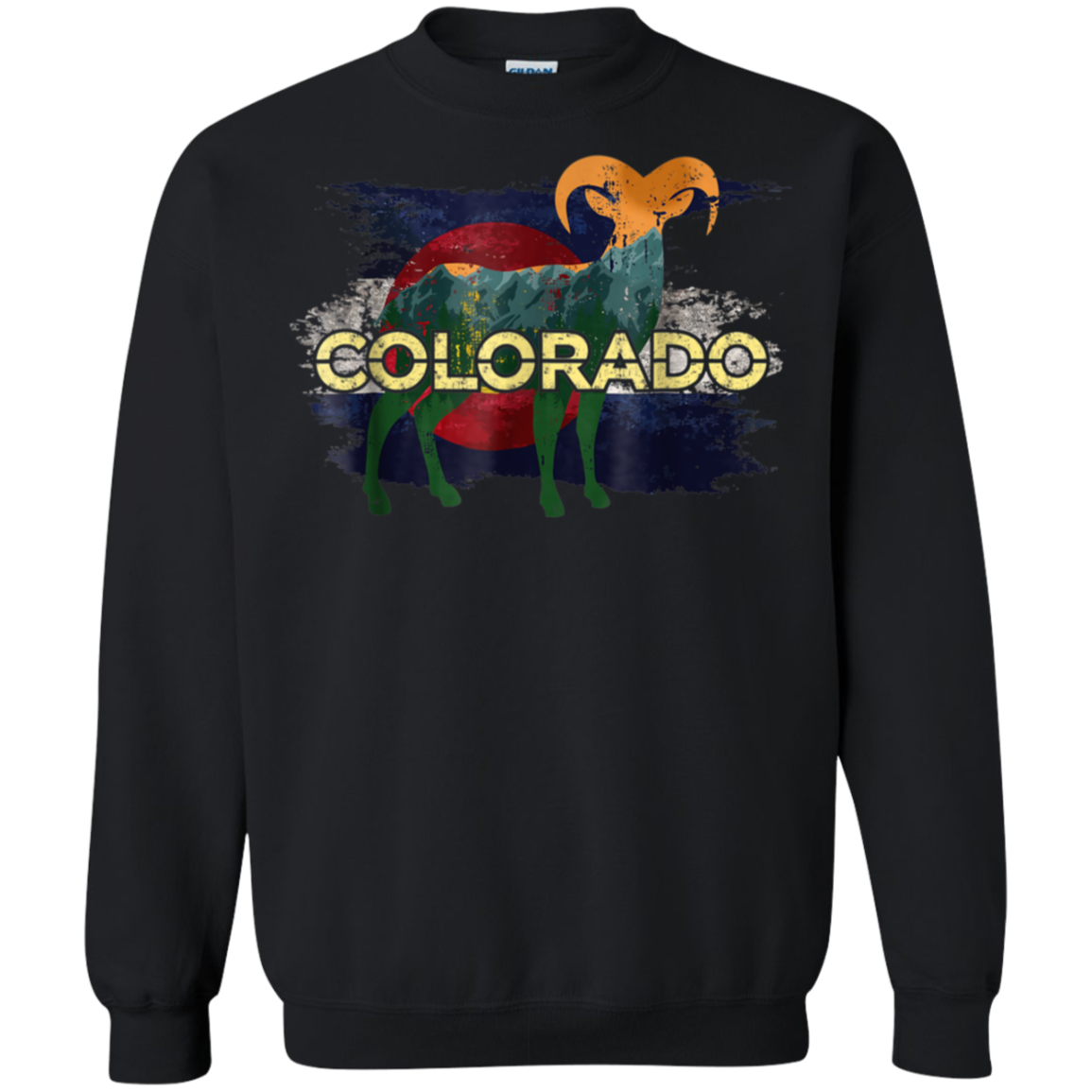 Vintage State Shirt - Distressed Bighorn And Colorado Flag - Poppy1 Store