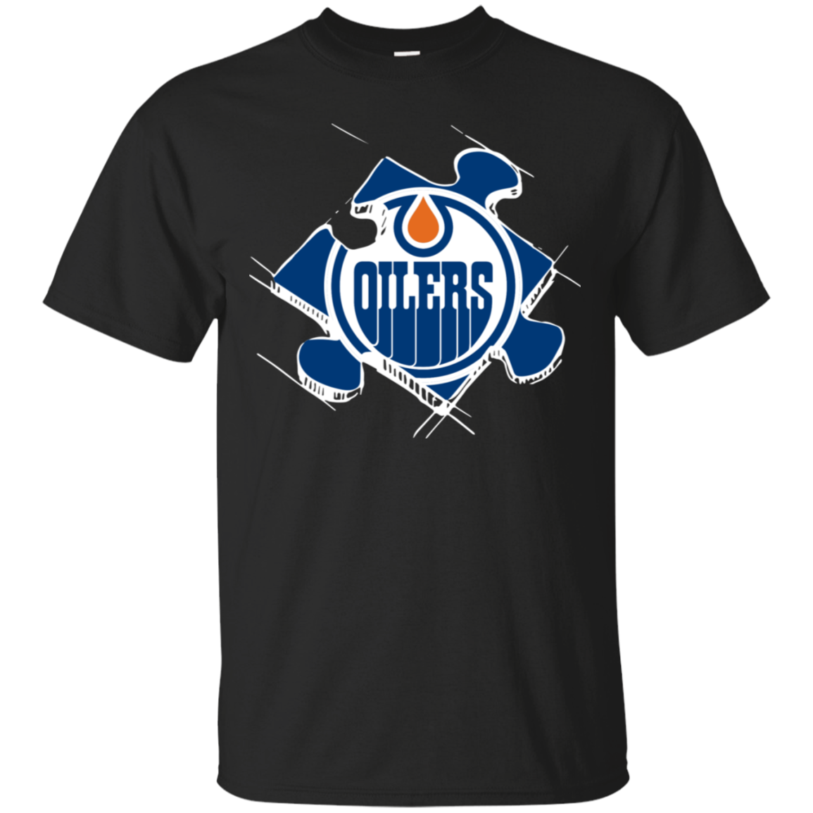 Edmonton Oilers Autism Puzzle T Shirt - Poppy1 Store