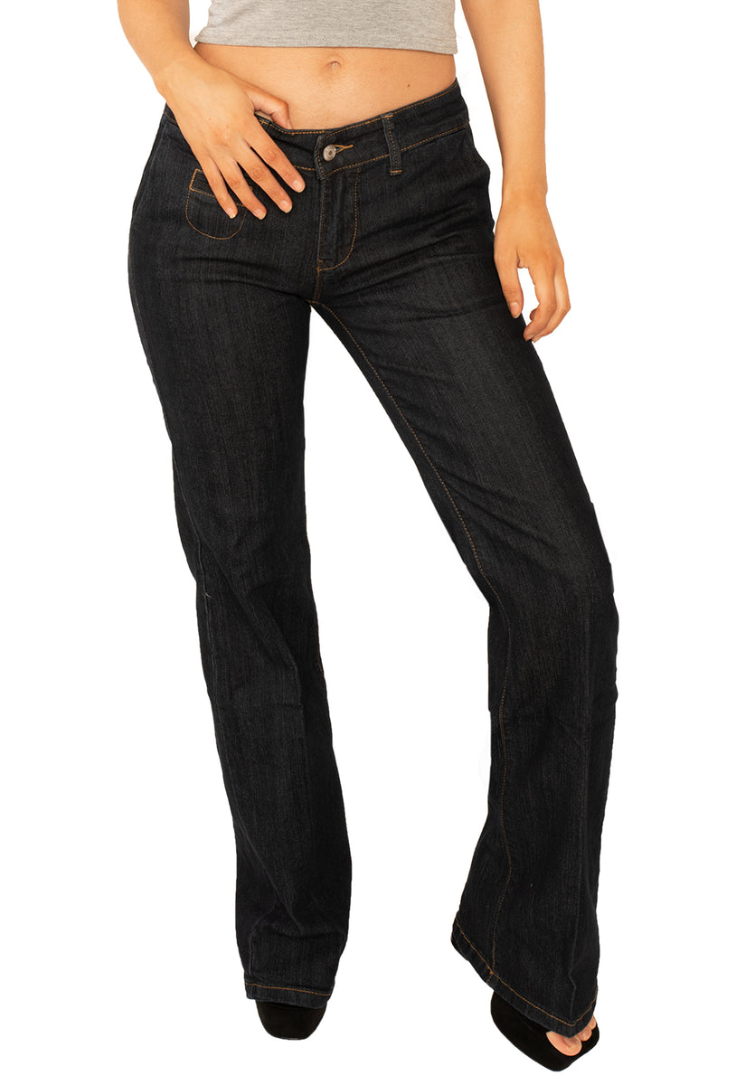 Low Rise Bootcut Jeans - Indigo – Glamour Outfitters