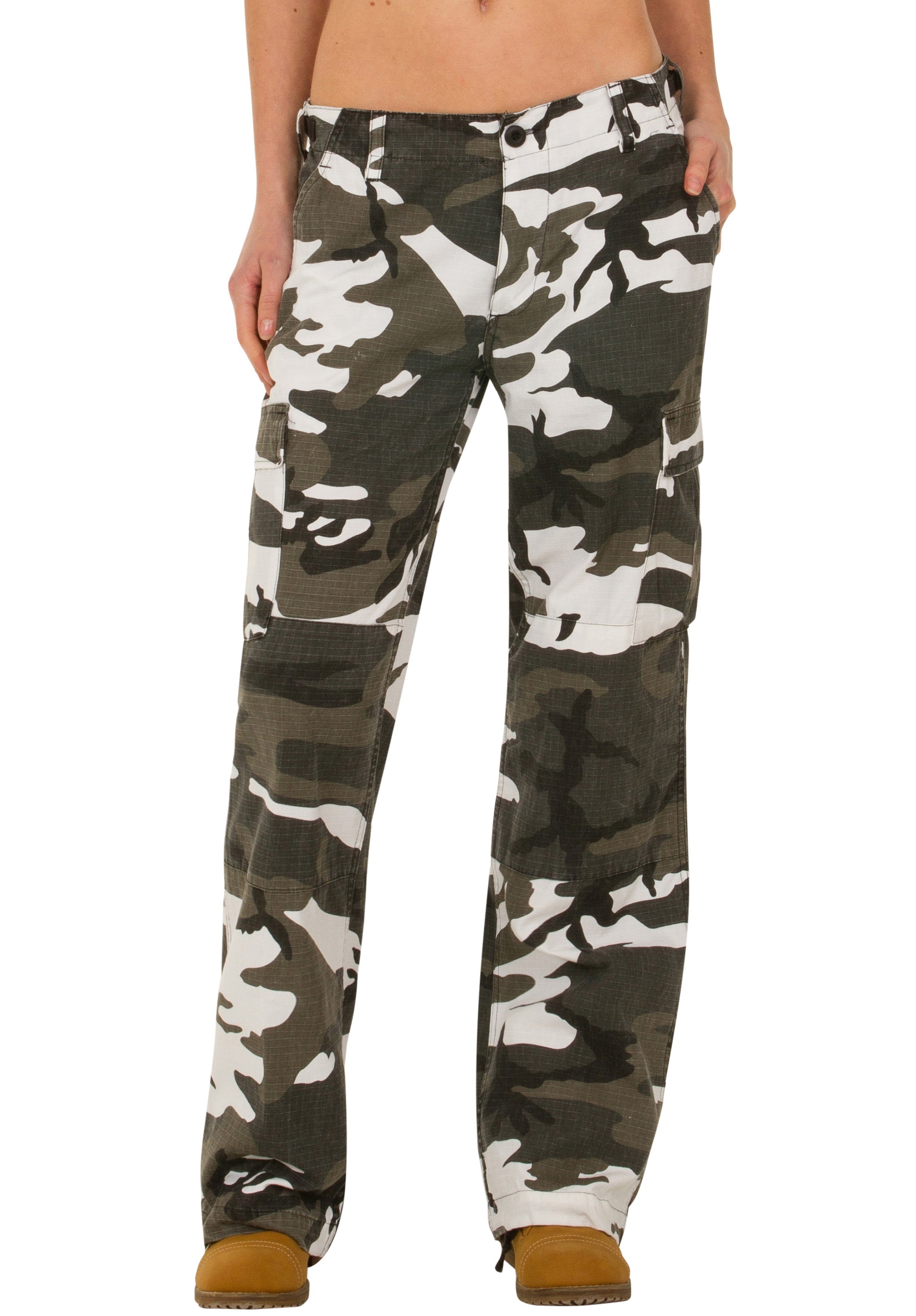 Wide Leg Camouflage Cargo Pants - Green & White – Glamour Outfitters