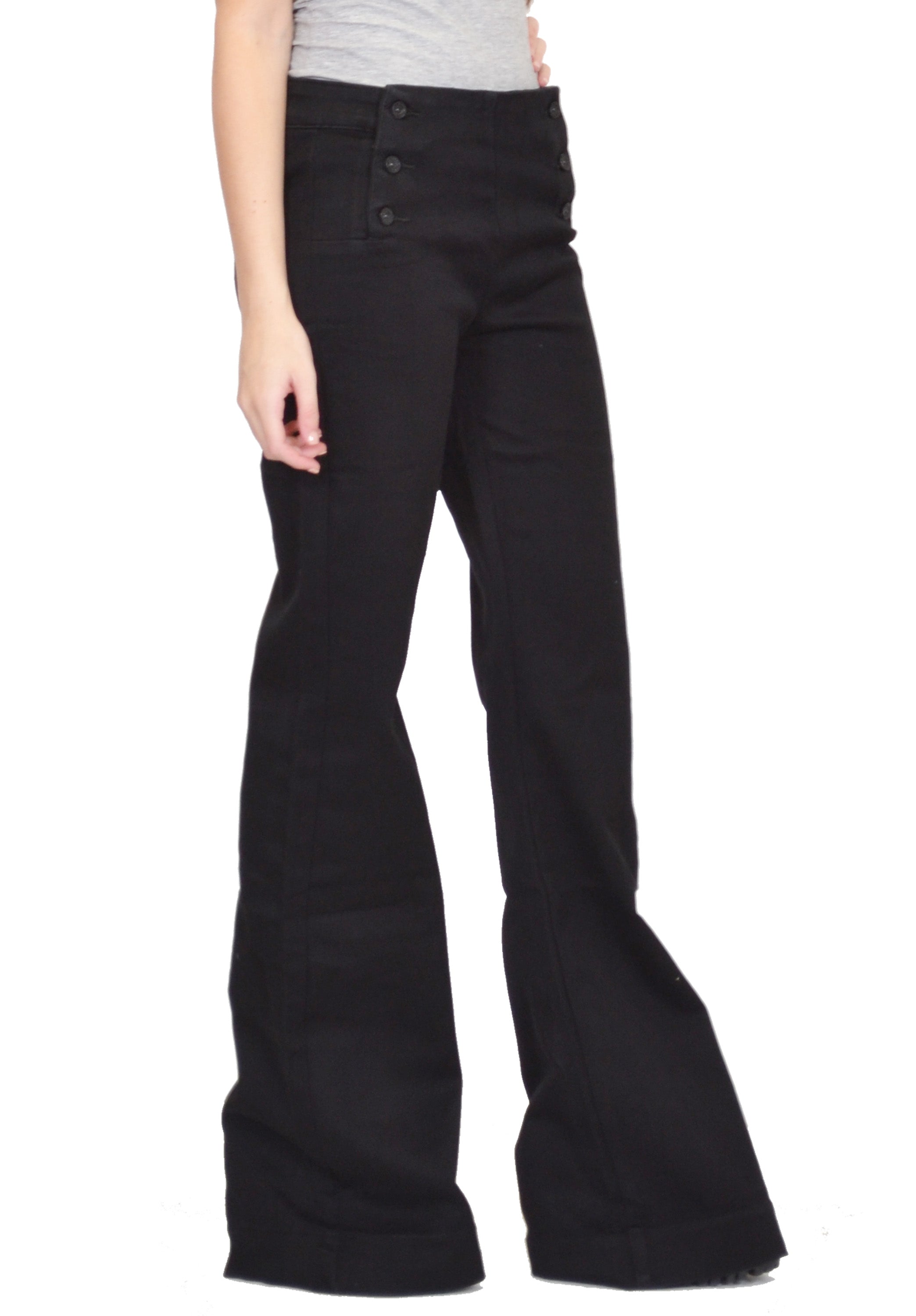Stretch Denim Flares - Black – Glamour Outfitters