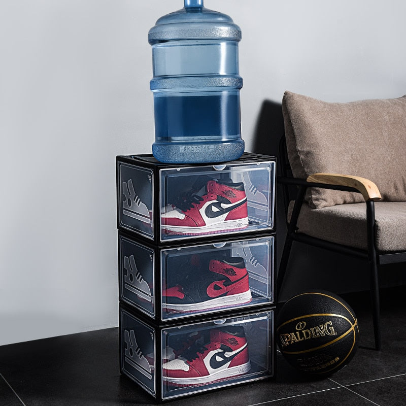 Shoe Box Transparent Clear Sneakers AJ Basketball Shoes Display Box  High-tops Boots Organizer Shoe box Combination Shoes Cabinet