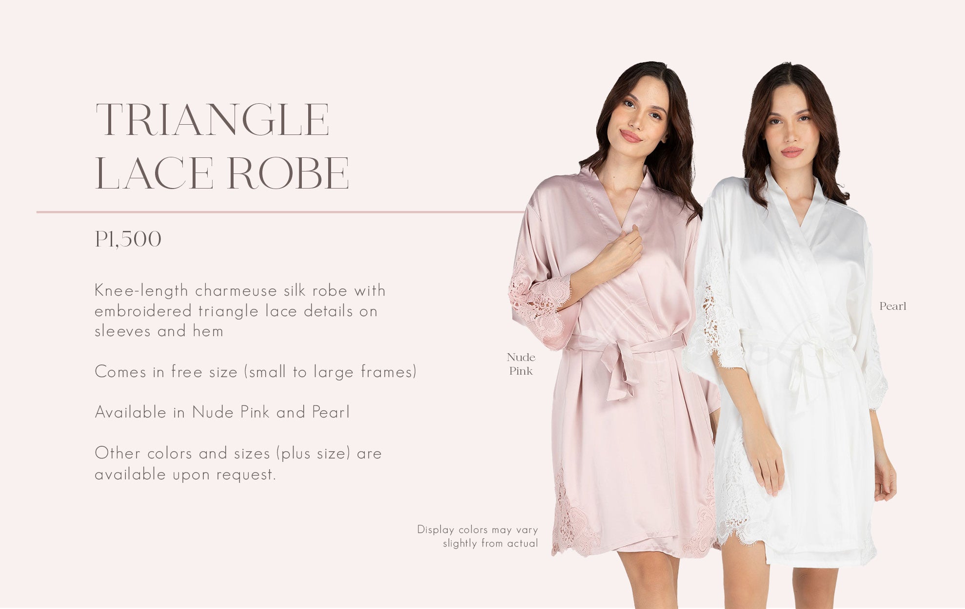 Triangle Lace Silk Satin Robe