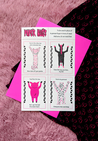 romantic letterpress printed valentine's cards with animal butts