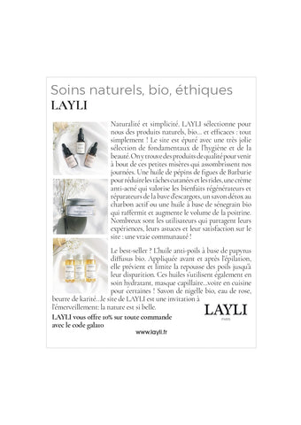 Layli gala magazine produits naturels efficaces bio