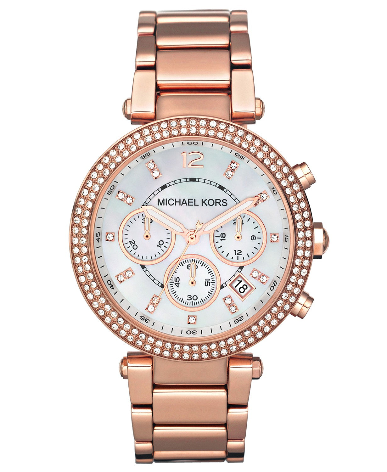 michael kors rose gold sparkle watch