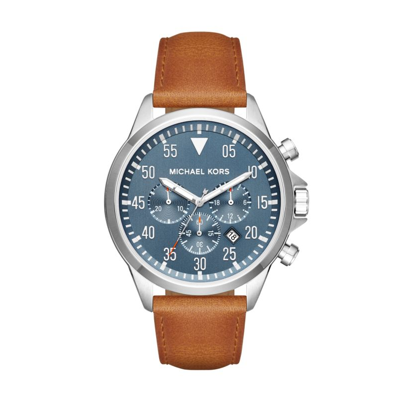 michael kors men's leather watch