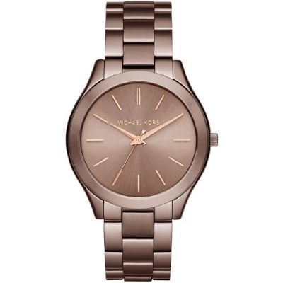 Women's Michael Kors Slim Runway Brown Steel Watch MK3418 – D'ore Jewelry