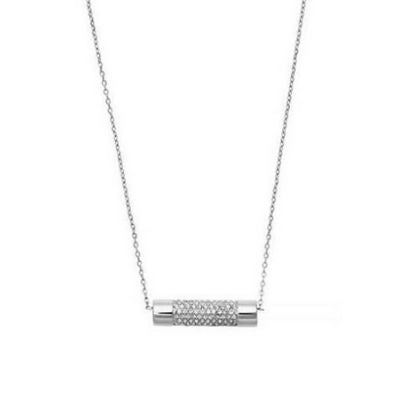 Michael Kors Silver Pave Cylinder Necklace – D'ore Jewelry