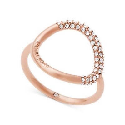 Michael Kors Rose Gold Steel Open Circle Crystal Pavé Ring (Size 7) – D'ore  Jewelry