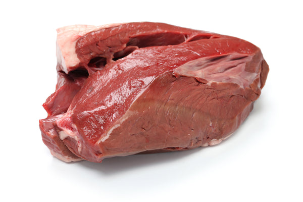 Beef or Ox Heart Isolated on white background for Rawmate Muscle Meat Article