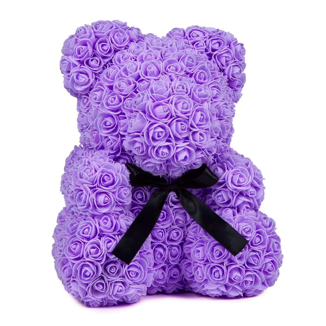 purple rose bear with heart