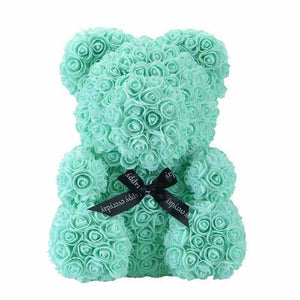 teal rose bear