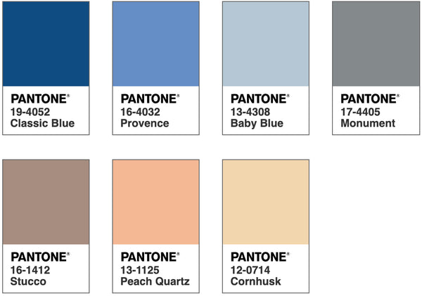 Barevné schéma s odstíny modré pro rok 2020 Pantone