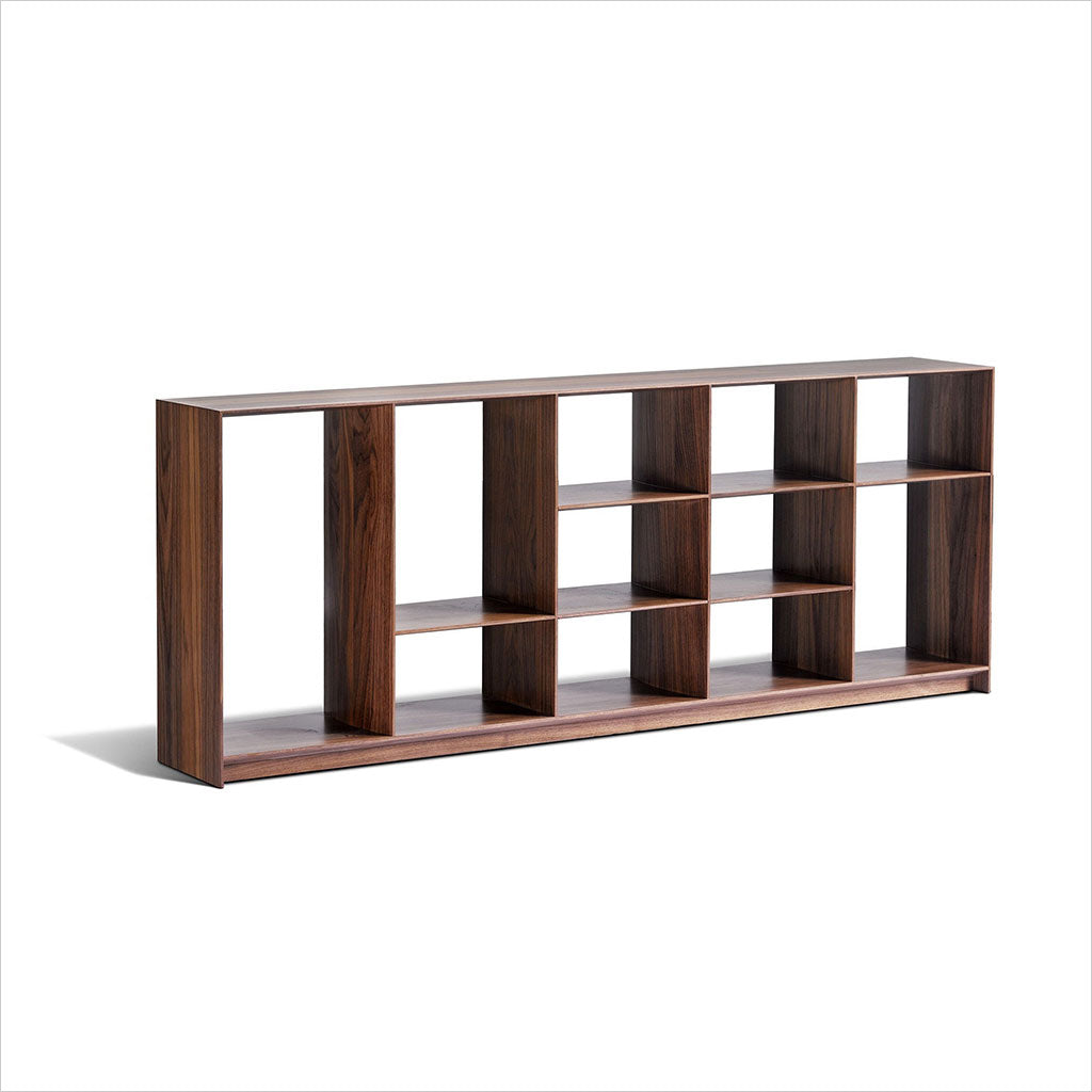 Blade Bookcase Low Walnut Scan Design Modern