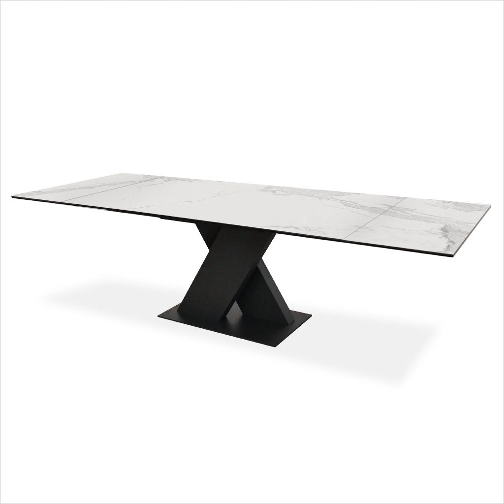 Elements International Tuscany White/Black Dining Table