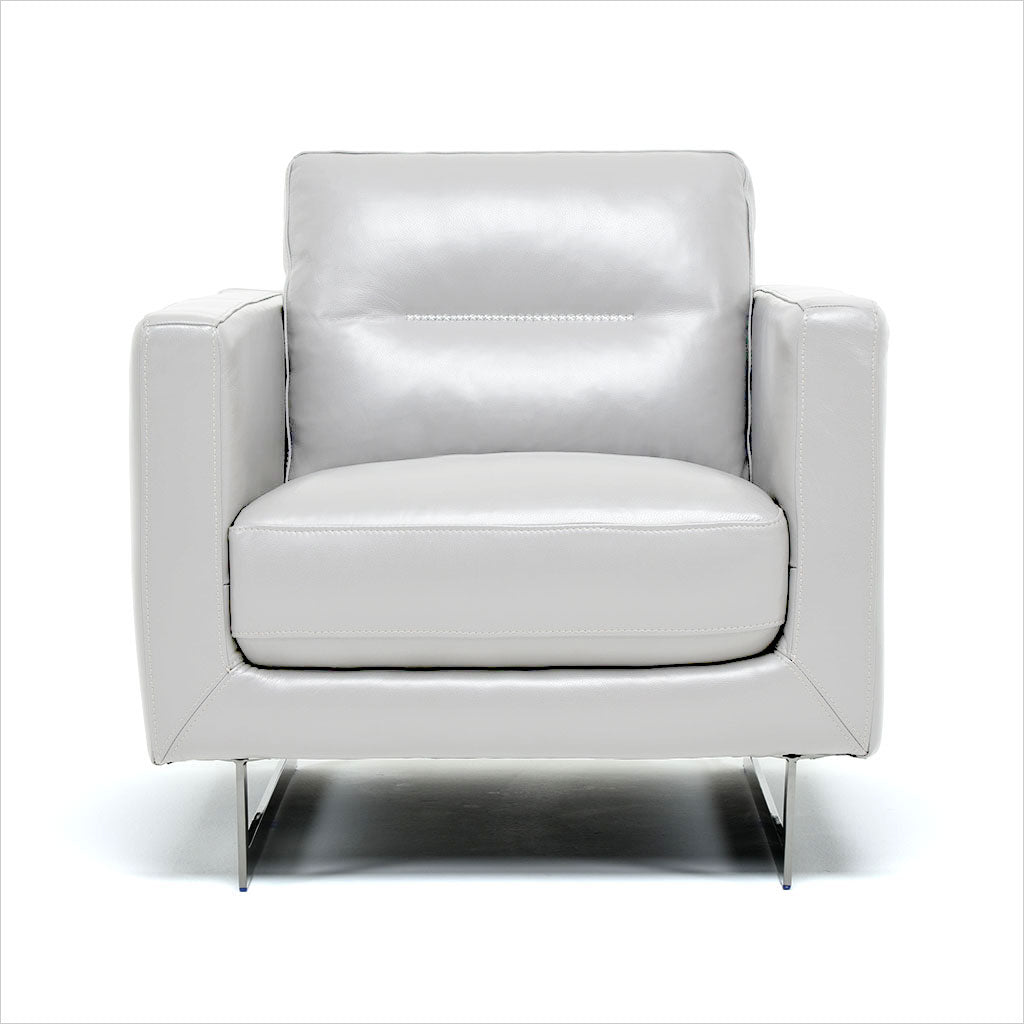 gray and white armchair