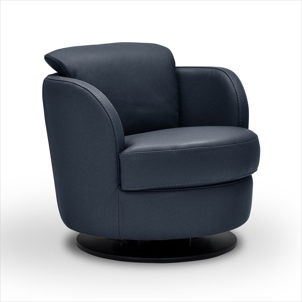 dark blue swivel chair