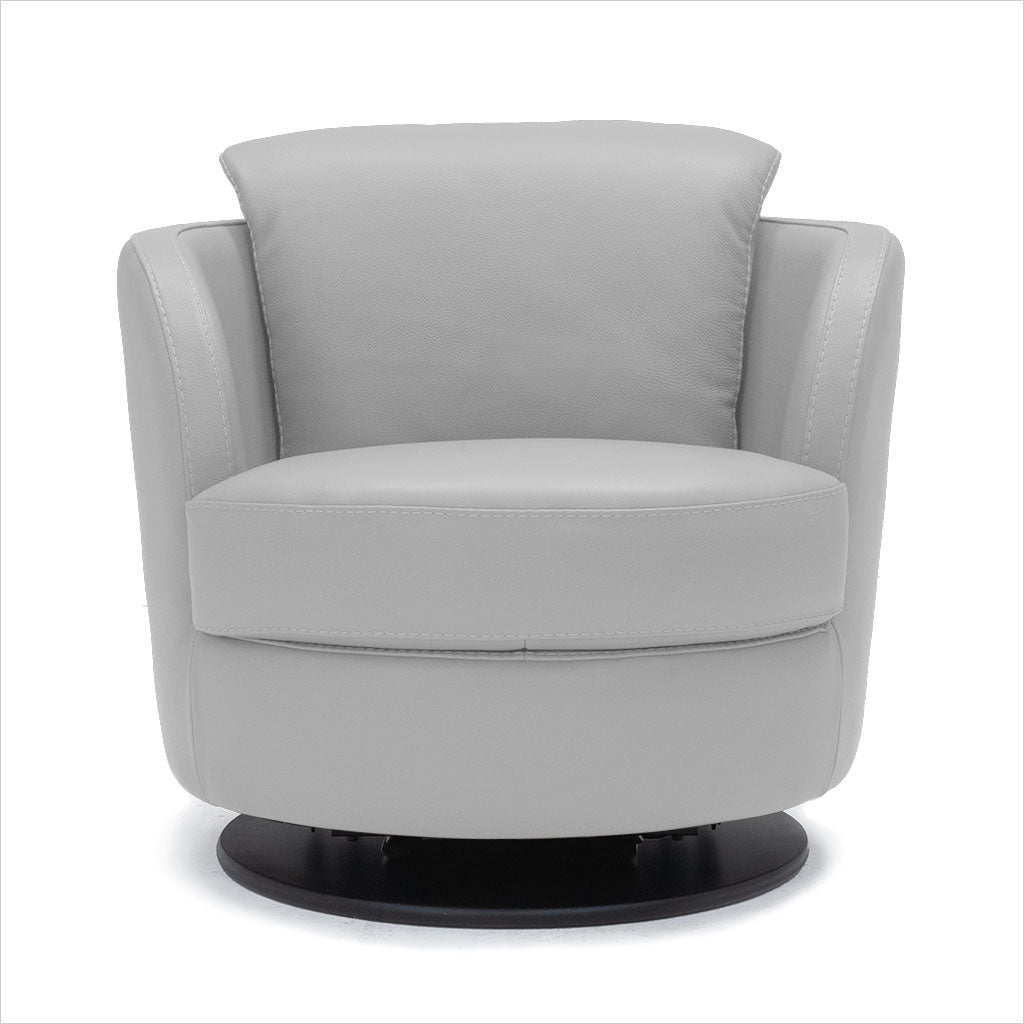 light grey leather swivel chair