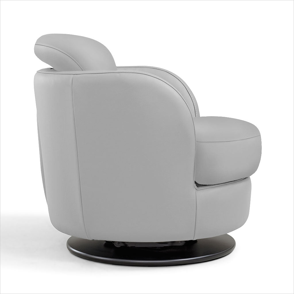 light grey leather swivel chair