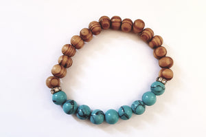 Wood & Turquoise Bracelet
