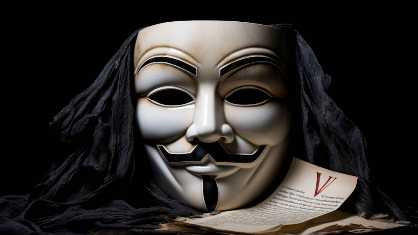 Le masque de Guy Fawkes dans V pour Vendetta
