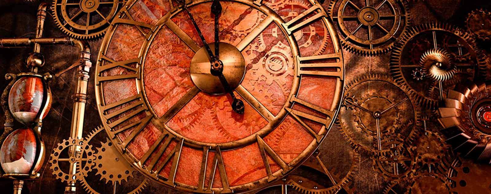 horloge steampunk avec rouages