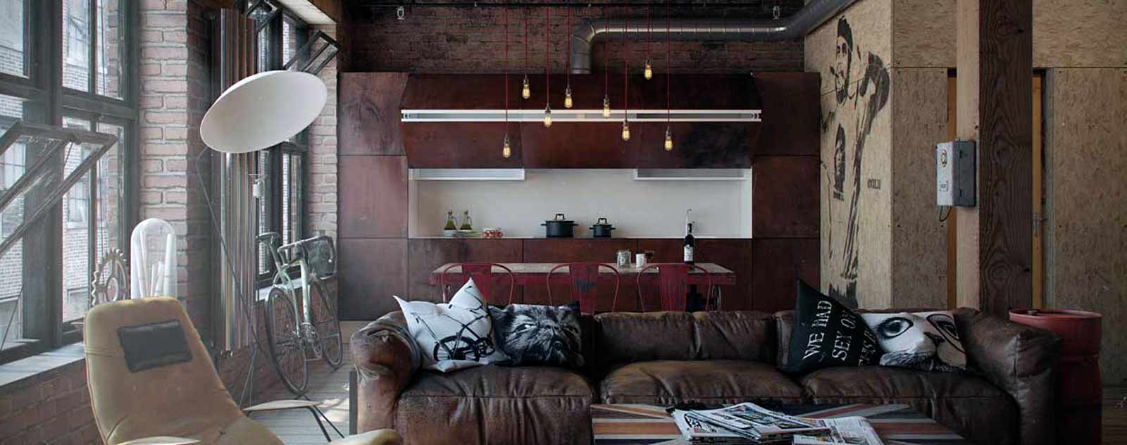 Loft Industriel avec Briques