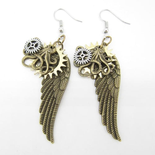 Boucles d'oreilles Ailes - steampunk store