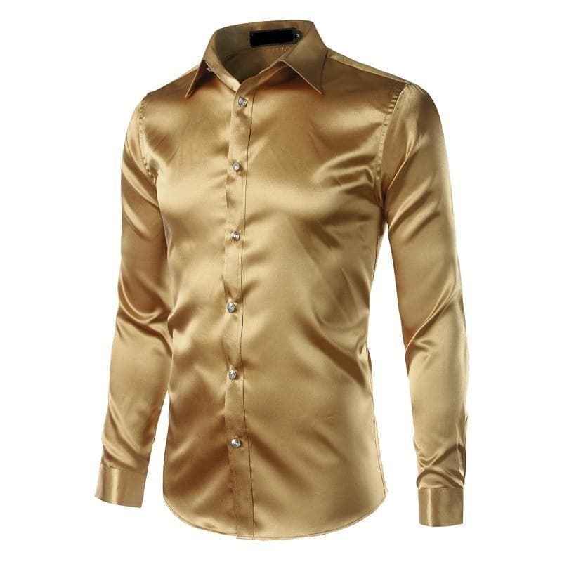 Chemise Dorée Brillante Homme années 70