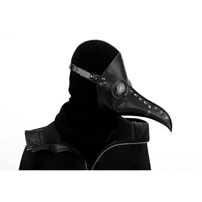 Masque de médecin de la peste en noir ⚔️ Boutique Épées